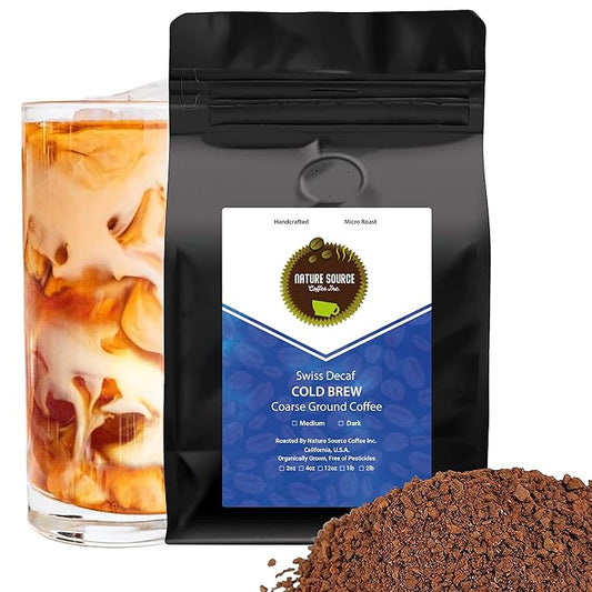 Swiss Decaf Cold Brew | Single Origin Coffee | Organic | Coarse Ground (Swiss Decaf, 2 LB 1-Pack)