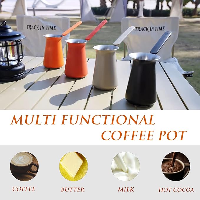 UNISWEET Turkish Coffee Pot - Coffee Maker, Briki Greek Turkish Pot, Arabic Tea Pot, Cezve/Ibrik Coffee Pot for Stovetop(400 ml,Serves 5)
