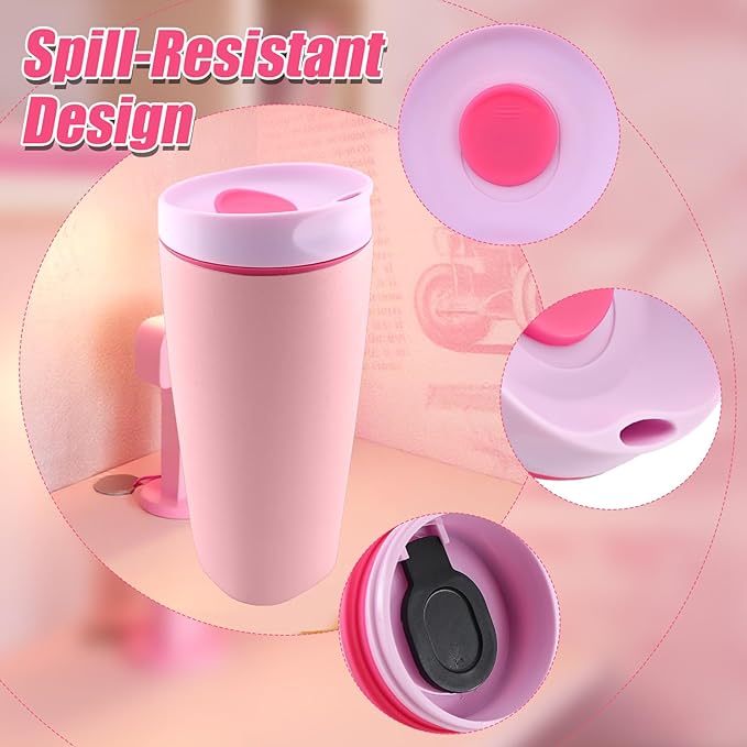 Replacement Lid for Owala SmoothSip Slider 20oz & 12oz, Top Cover Compatible with Owala 24oz Coffee Tumbler, Coffee Travel Mugs Leakproof Accessories, BPA-Free (Light Pink)