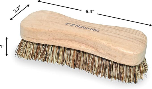 All-Natural Wooden Scrub Brush | Wooden Handle | Palmyra Bristle Brush for Cleaning | Eco Friendly Cleaning Products | Pack of 12