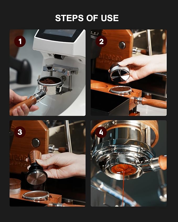 58mm Bottomless Portafilter 2 Ears For E61, Flair 58, ECM, Rocket, Sanremo, Synesso, Slayer, VBM Espresso Machine, Bottomless Naked Portafilter with 18g Filter Basket and Puck Screen - Rosewood