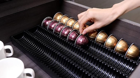 EVERIE Coffee Pod Drawer Organizer – Counter Insert for Nespresso Vertuoline Capsules (Holds 40–56 Pods)