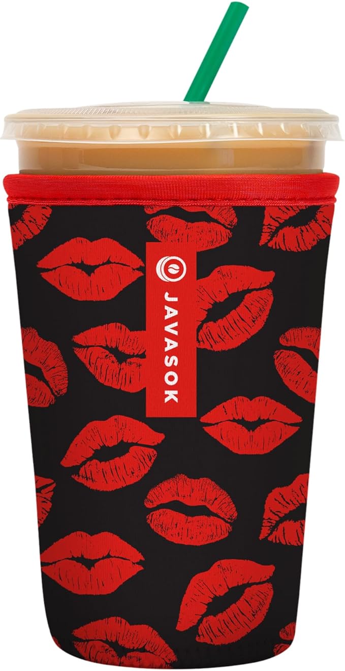 Sok It JavaSok Iced Coffee & Cold Soda Insulated Neoprene Cup Sleeve (XOXO, Medium: 22-28oz)