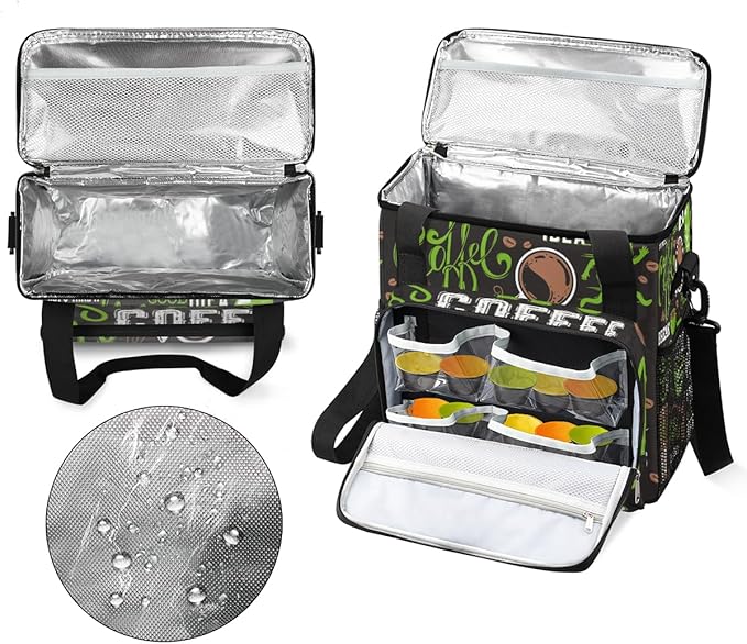Green Coffee Cafe Maker Carrying Bag Travel Case Compatible with Keurig K-Mini or K-Mini Plus Portable Single Serve Coffee Brewer Case with Pockets for K-cup Pods