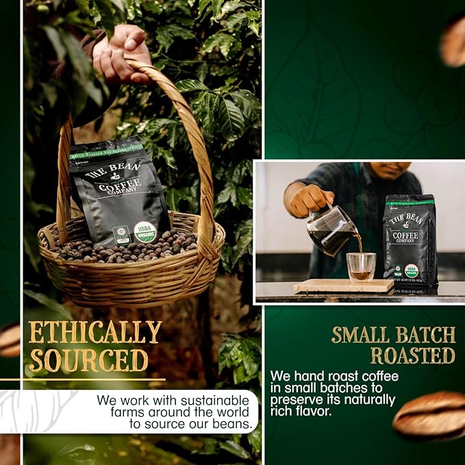 The Bean Organic Coffee Company Suzi's Power Bean, Dark Roast, Whole Bean Coffee, 5-Pound Bag
