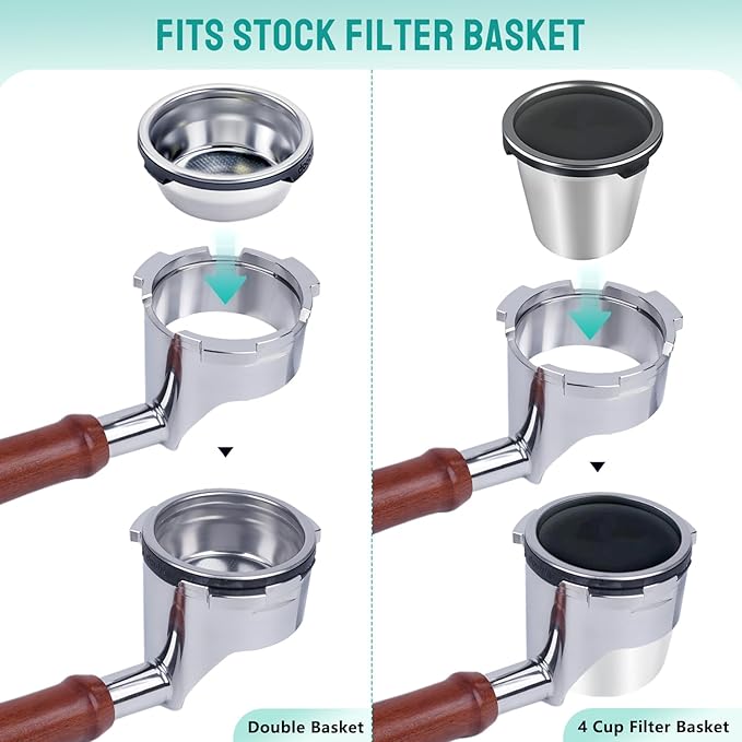 Bottomless Portafilter for Ninja Luxe Café Premier Series ES601 & ES601C Models | Basket Not Included | Compatible with Stock Filter Basket | Wooden Handle