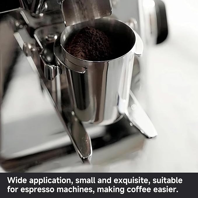 Ktsxxops Coffee Dosing Cup 51mm Coffee Bean Dosing Cup, Stainless Steel Coffee Dosing Cup Coffee Machine Handle Dosing Cup Mug Coffee Powder Feeder Part