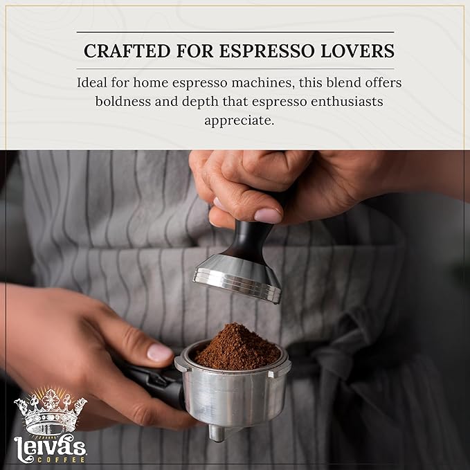 Leiva’s Dark Roast Espresso Ground (8oz), Roasted to Order, Micro-Lot Guatemalan Coffee Beans – El Capitan Ethan Espresso Coffee Ground w/Chocolate & Blueberry Notes - Low Acidity Roast