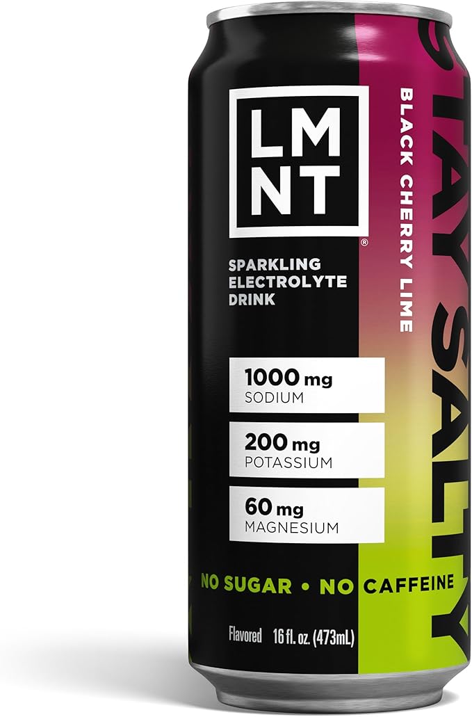 LMNT Sparkling Electrolyte Drink - Black Cherry Lime | 12-Count