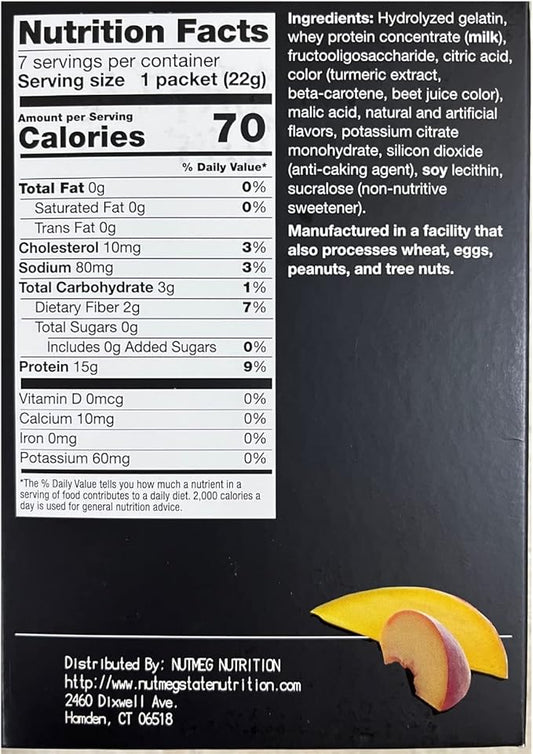 PROTIFIT - High Protein Fruit Flavored Powder Drink Mix, 15g Protein, Low Calorie, Sugar Free, Ideal Protein Compatible, 7 Servings Per Box (Peach Mango)