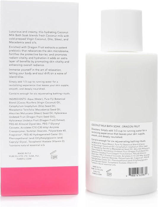Pure Fiji Coconut Milk Bath Soak, Dragon Fruit(14oz/415ml)