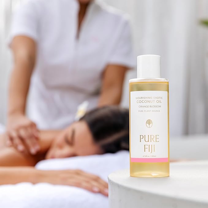 PURE FIJI Nourishing Exotic Coconut Body Oil, Orange Blossom (7.7 fl oz/230ml)