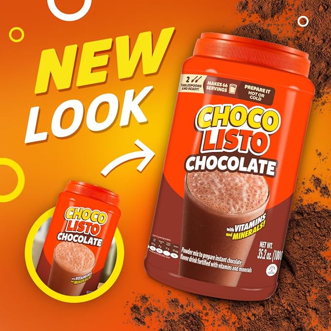Chocolisto Instant Chocolate Drink, Nutritious Beverage with Vitamins and Minerals, 35.2 oz, Pack of 1.