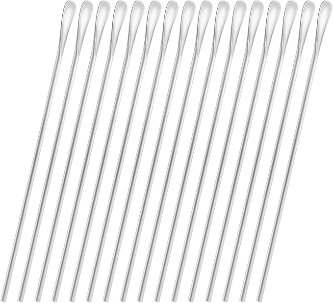 16-Pack 10.0" / 25.8cm Stainless Steel Long Handle Stirring & Mixing Spoon – Reusable Bar Tool for Coffee, Tea, Iced Drinks & Cocktails