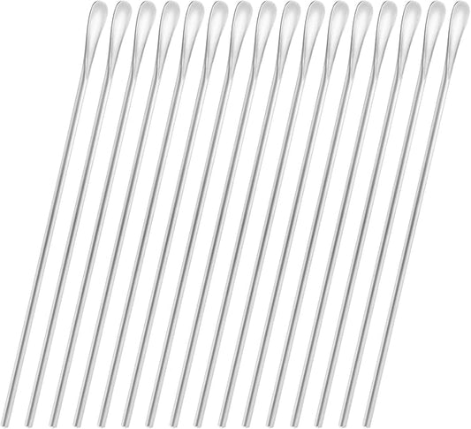 16-Pack 10.0" / 25.8cm Stainless Steel Long Handle Stirring & Mixing Spoon – Reusable Bar Tool for Coffee, Tea, Iced Drinks & Cocktails