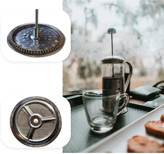 4 Pcs French Press Replacement Filter Screen, 4 Inch Reusable 304 Stainless Steel Mesh Filter for Bodum French Press Coffee Makers