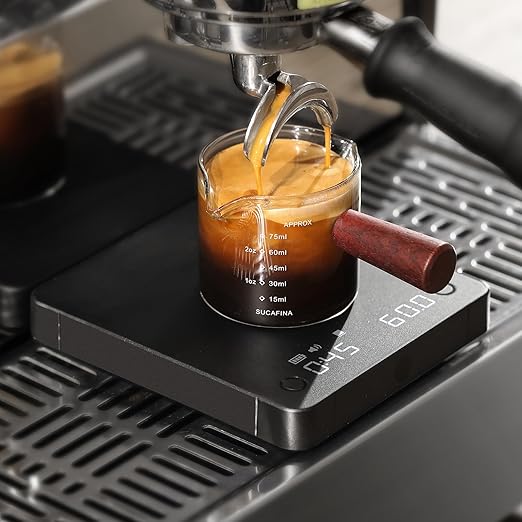 CUFEJORO Portable Coffee Scale,Electronic Digital Espresso Scale with Timer,2kg/0.1g High Precision,USB Type-C Charging,Rechargeable 1800mAh Battery Black