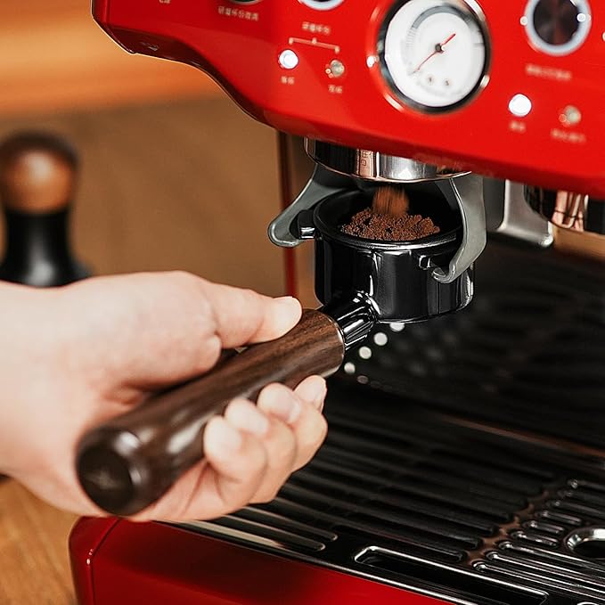 MHW-3BOMBER 54mm Bottomless Portafilter Fits Breville Barista Express, BES870XL, BES878, BES880, 3-Ears Espresso Portafilter with Filter Basket for 54mm Breville Machines, Wood Handle, BP7118B