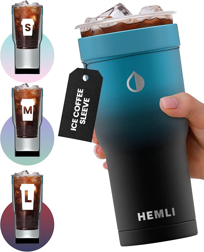 Universal Ice Coffee Sleeve Insulator - Insulated Iced Coffee Holder To Go, Insulated Cup Holder for Starbucks Dunkin Donuts McDonalds, Reusable Coffee Sleeve