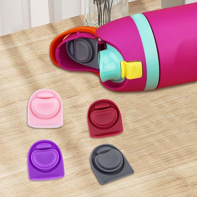 4 Pcs Replacement Stopper Compatible with Owala FreeSip 16oz 32oz,Water Bottle Top Gasket Lid for Owala 16/19/24/32/40oz Seal Mouth Cap Silicone Stopper Parts Insert Accessories(4 Colors 6)
