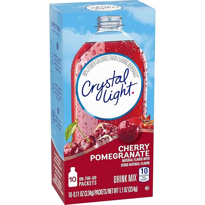 Crystal Light On The Go Cherry Pomegranate Ice Drink Mix, 10-Packet Box (Pack of 6)
