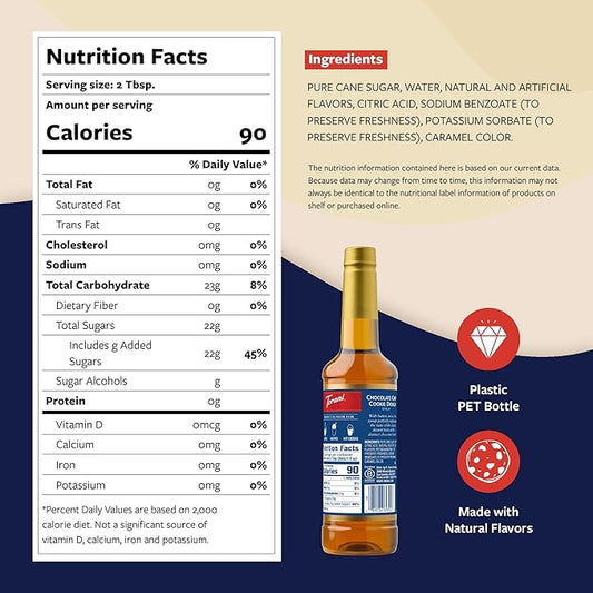 Torani Chocolate Chip Cookie Dough Coffee Syrup, Flavored Syrup for Drinks, Pump Included, 25.4 Fl Oz