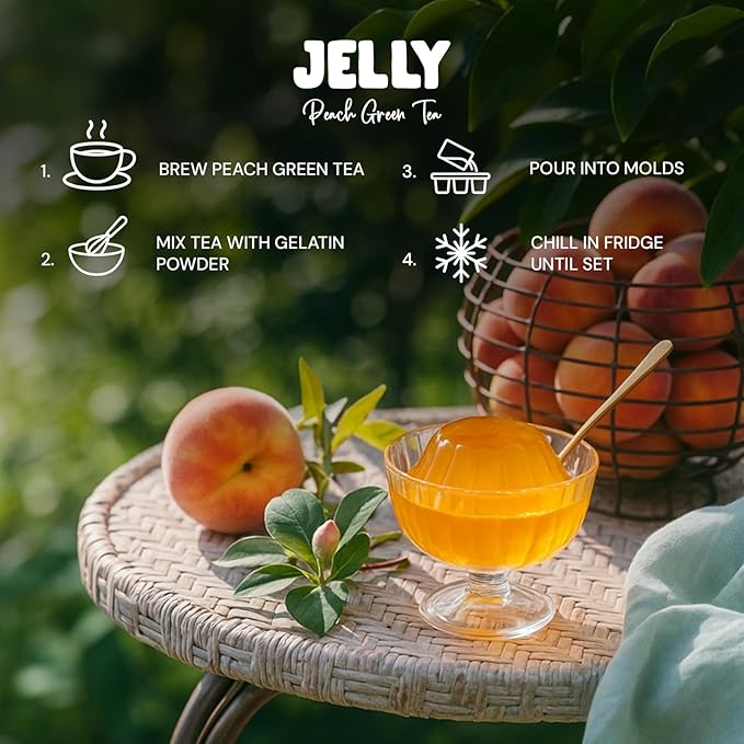 Life Plus Style Gourmet The Secret Garden Organic Peach Green Tea 50 Tea Bags Juicy & Fruity Refreshing Hot or Iced Tea Non GMO Gluten Free USDA Certified