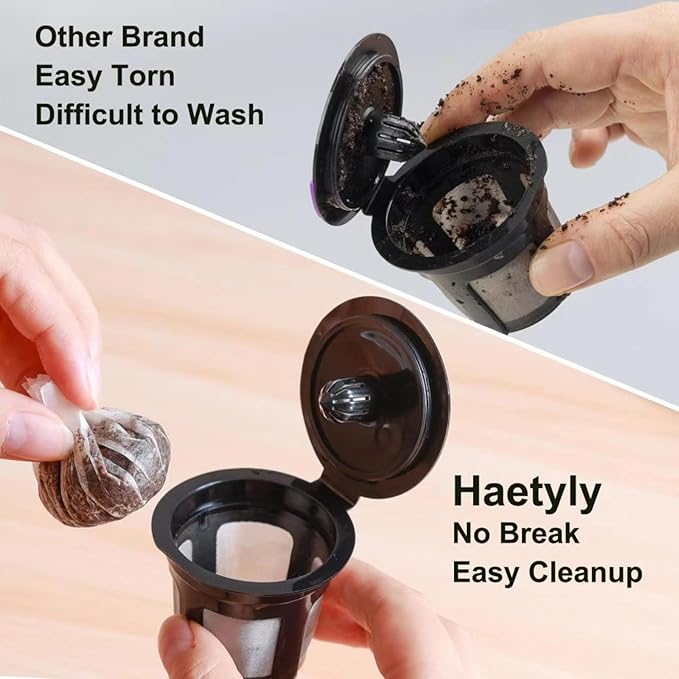 Haetyly 100 Count Disposable Coffee Paper Filters Compatible with Keurig Single Serve 1.0 and 2.0, Fits All Brands Reusable K Cup Filters
