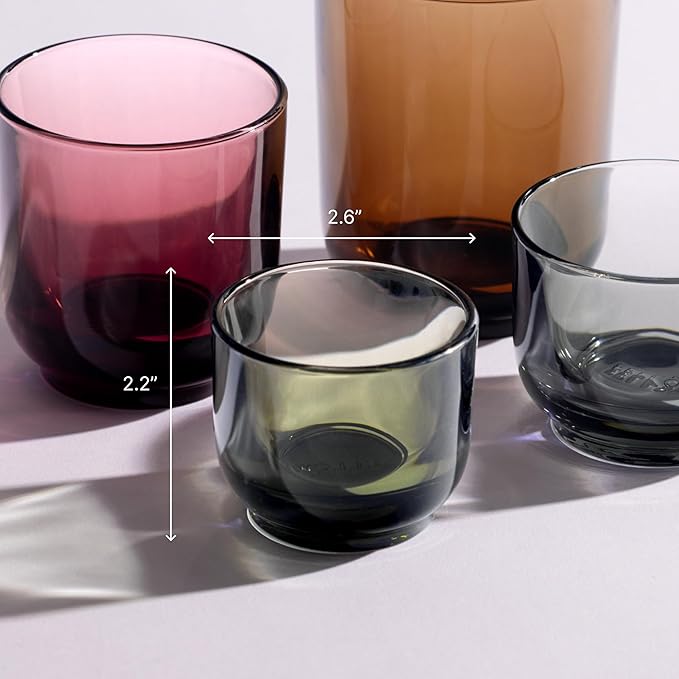 Fellow Pirch Espresso Glasses 3.5 oz Artisanal Cups, Set of 12, Dishwasher Safe Coffee Glasses for Espresso Shots & Latte Art – Smoke