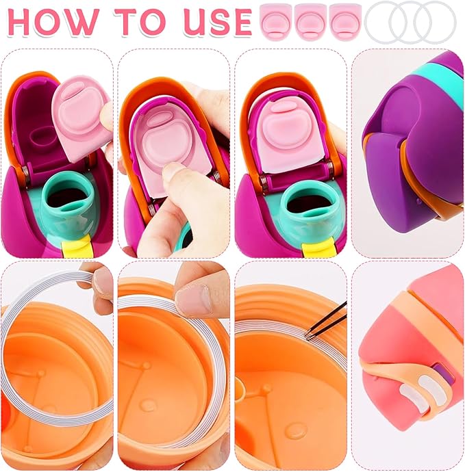 3 Sets Replacement Seal Stopper and O Ring Gasket Compatible with Owala FreeSip 24oz 32oz,Water Bottle Lid Insert Cap Rubber Seal Parts for Owala 16/19/24/32/40oz Mouth Piece Accessories Z3K3