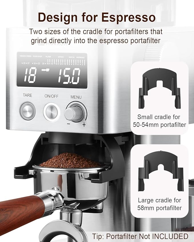 MOKKOM Coffee Grinder with Removable Coffee Scale, Anti-static Conical Burr Coffee Bean Grinder, 31 Precise Settings for French Press/Cold Brew/Pour Over/Drip/Espresso
