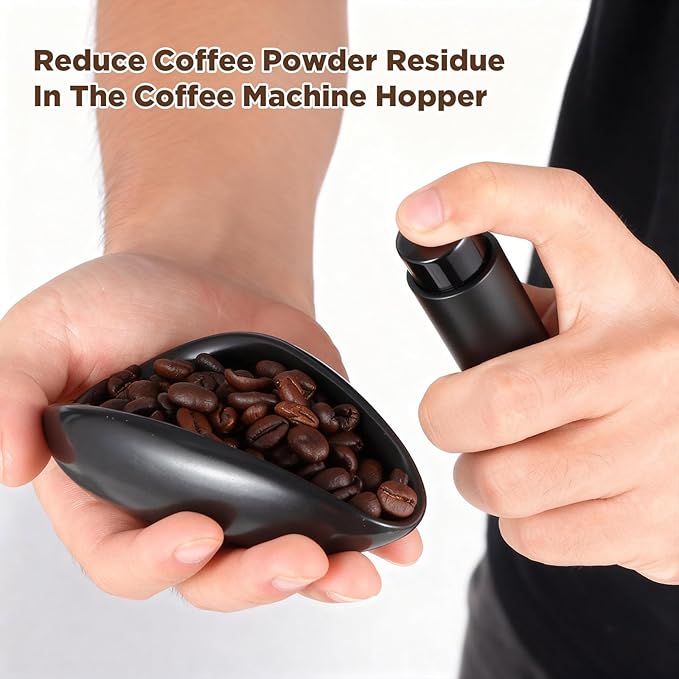 Ceramic Coffee Bean Dosing Cup + Sprayer Gift Set, Spoon Rest, Mini Coffee Spoon Holder for Tea Spoons Stirrers, Coffee Station Decor, Espresso Coffee Bar Accessories & Essentials