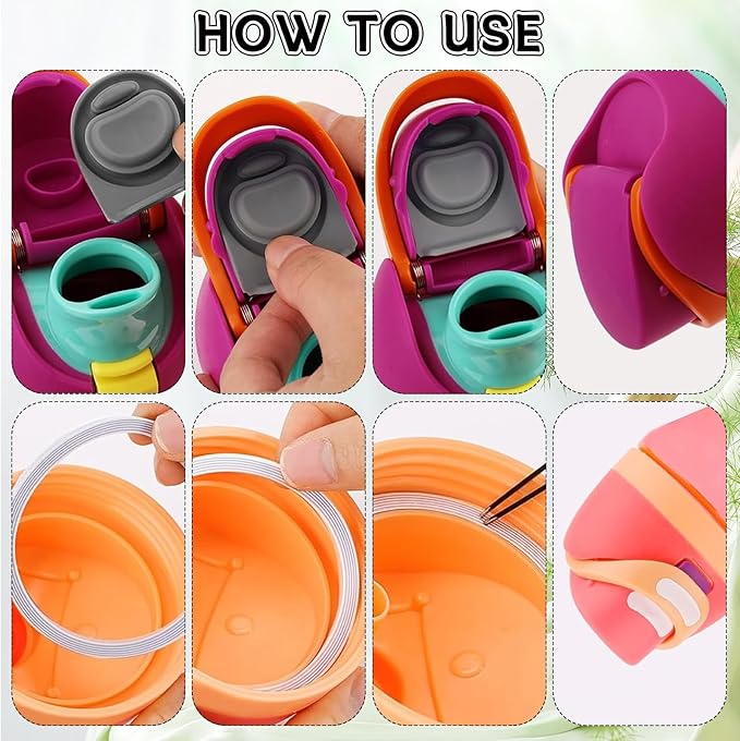 Replacement Stopper and Gasket O Seal Ring Compatible with Owala FreeSip 16oz,6 Sets Bottle Top Rings Lid for Owala 16/19/24/32/40oz Mouth Cap Silicone Insert Parts Accessories(HPWR01)