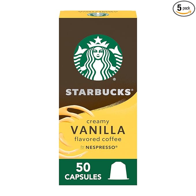Starbucks by Nespresso Original Line Vanilla Flavored Coffee, 50-count Espresso Pods