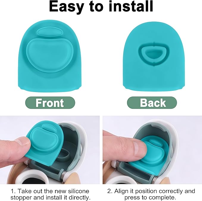 Joshey 4 Pack Rubber Seal Replacement Stopper, Compatible with Owala Freesip 24 oz 32 oz Bottle Spout Lid-Silicone Gasket Replacement Parts (Blue)