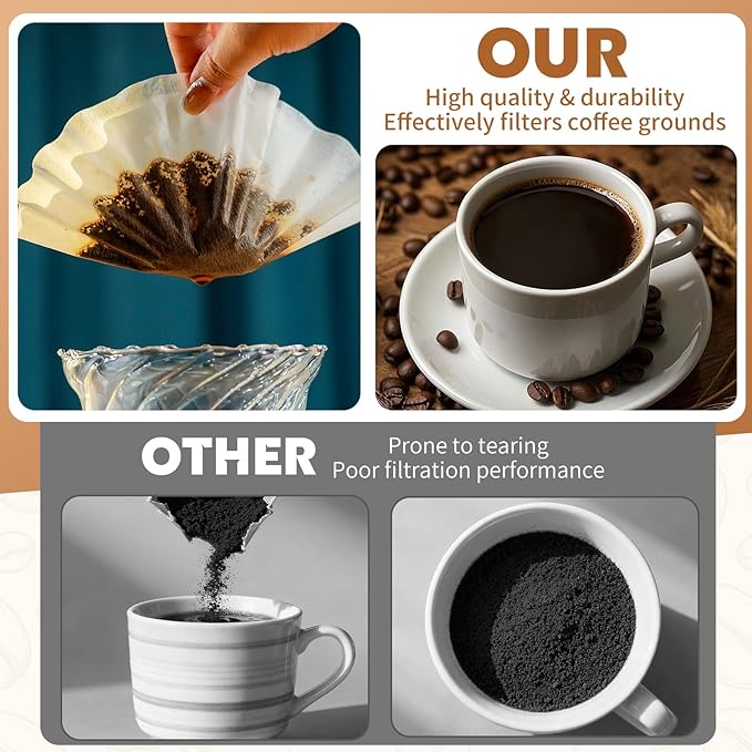 1-2 Cup Small Coffee Filters,100 Count Basket Coffee Filter, Disposable White Paper Coffee Filters Compatible with Single Serve Coffee Maker and Coffee Pot