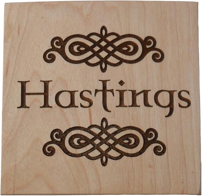 Personalized Wooden Coasters with Monogram, Wedding Date Engraved, Family Name- Choice of Wood (Celtic Name)