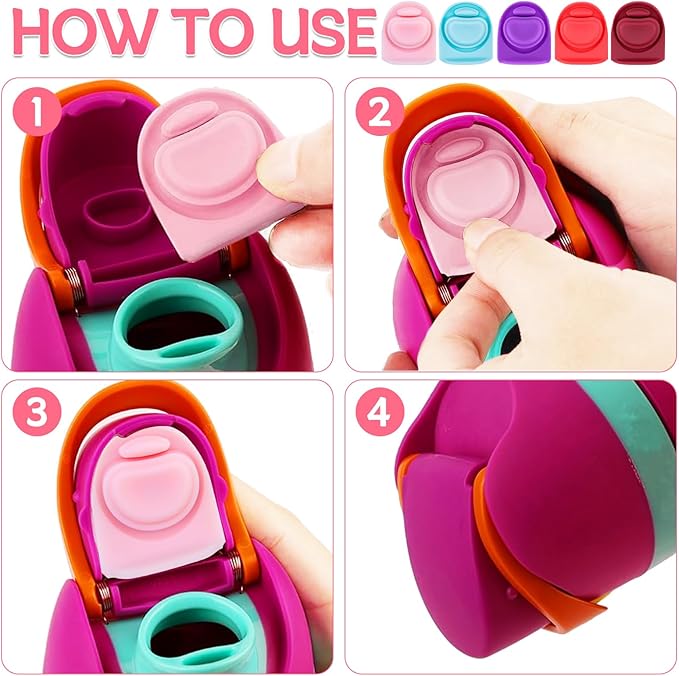 5 Pcs Replacement Seal Stopper Compatible with Owala FreeSip 16oz 32oz,Bottle Top Gasket Lid for Owala 16/19/24/32/40oz Seal Mouth Cap Silicone Stopper Parts Insert Accessories（5 colors 9）