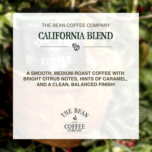 The Bean Organic Coffee Company California Blend, Medium Roast, Whole Bean Coffee, 5-Pound Bag