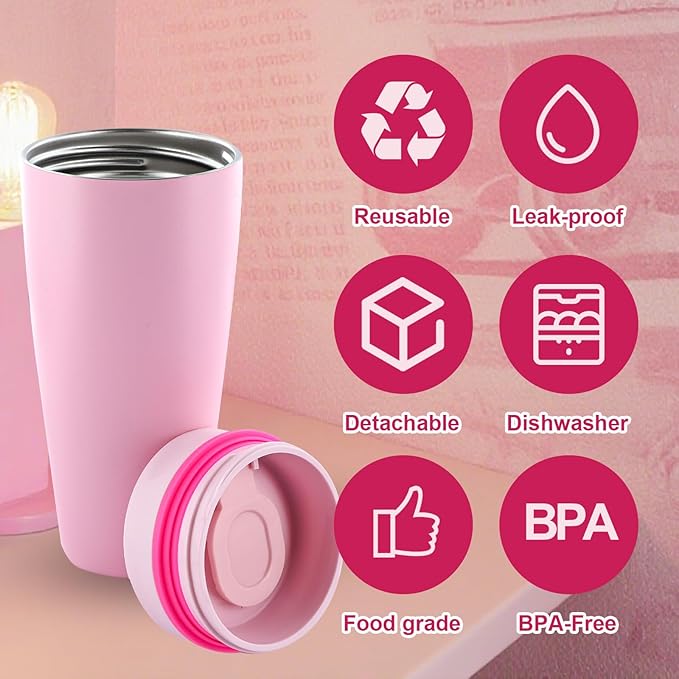 2pcs Slider Replacement Stopper for Owala SmoothSip Slider 12oz 20oz 24oz, Silicone Seal Plug Compatible with Owala Coffee Insulated Cup Mouth Stopper Top Lid Gasket Plug Accessories BPA-Free (Pink)