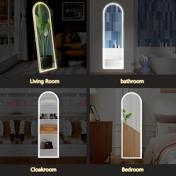 NEWBULIG Full Length Mirror, Upgraded Body Wall Mirrors with Shatter-Proof Glass, Floor Standing Mirror, Home Wall Decor