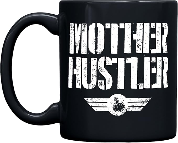 THE CEO Stylish Coffee Mug for Coffee Lovers - Premium Boss Mug with Gloss Finish - Premium Ceramic, Microwave Safe, 11oz Gift Mugs - Mother Hustler (Black)