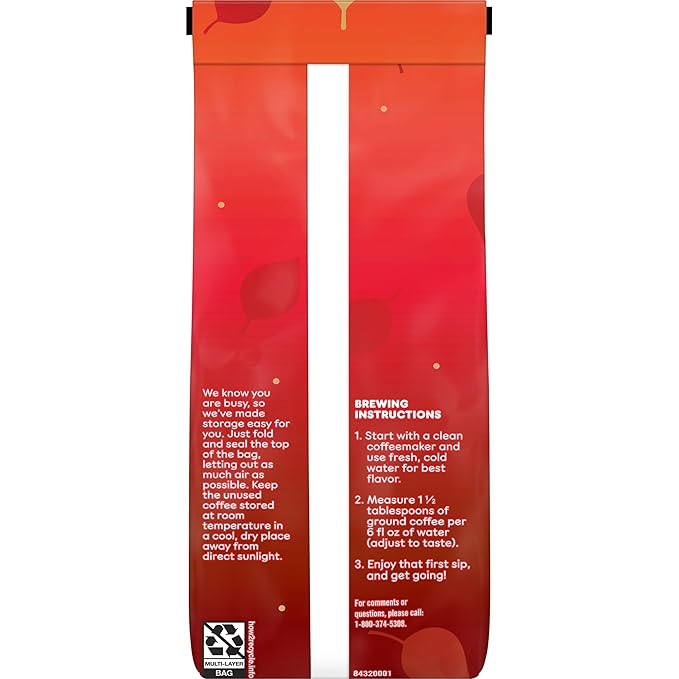 Dunkin’ Apple Cider Donut Artificially Flavored Ground Coffee, 11 Oz. Bags (Pack of 6)