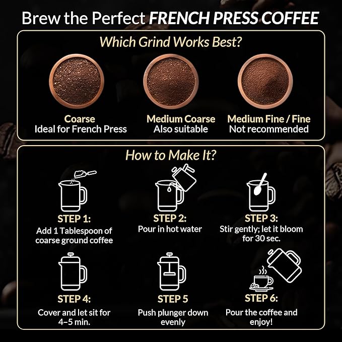 French Press Coffee Maker 304 Stainless Steel 34 Oz Large Double-Walled Insulated French Press 3 Level Filtration System For Kitchen, Camping & Gifting in Premium Box - Dishwasher Safe