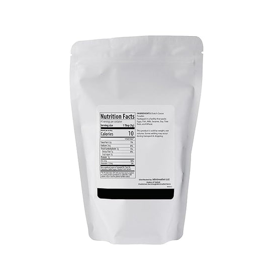 Minimalist Cocoa Powder, Dutch Process for Baking and Beverages, Packaged for Convenience in a Resealable Bag (8 Ounce)