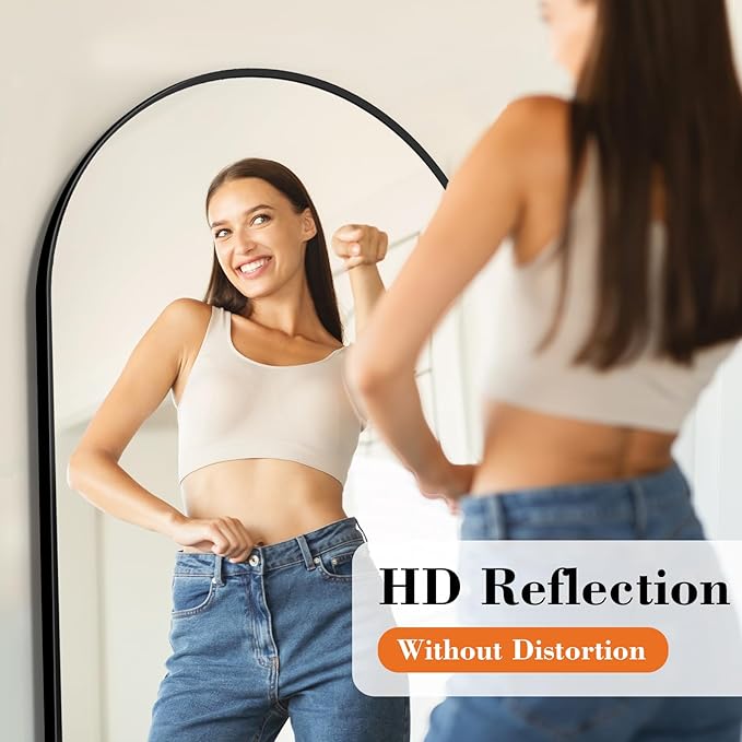 NEWBULIG Full Length Mirror, Upgraded Body Wall Mirrors with Shatter-Proof Glass, Floor Standing Mirror, Home Wall Decor