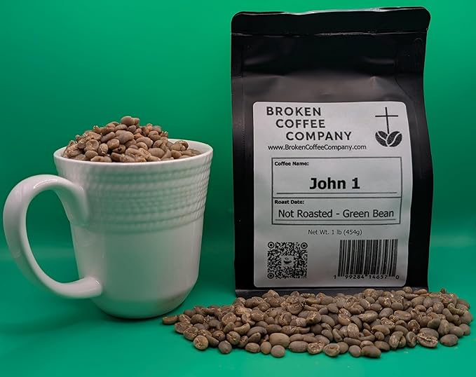 John 1 Green Coffee Beans - Indonesian Unroasted Coffee Beans for Home Roasting | Fruity & Nutty Premium Single Origin | Light Medium Dark Roast Versatility | Broken Coffee Company
