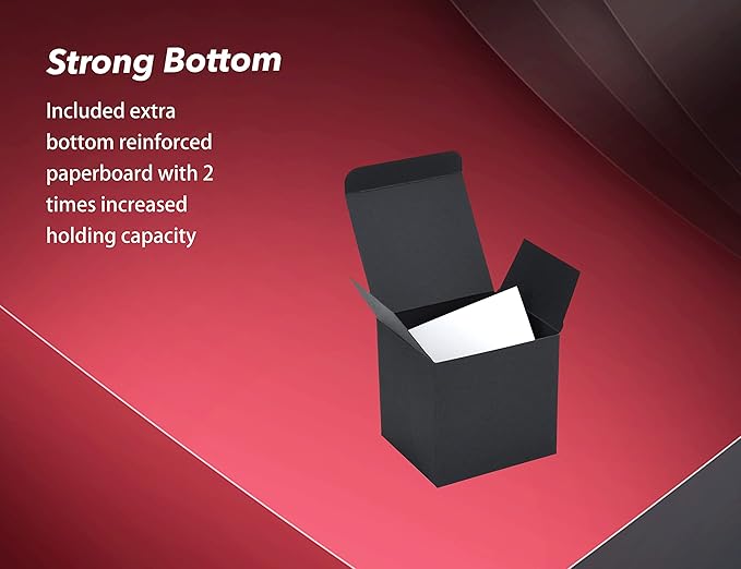 HUAPRINT Black Gift Boxes with Lids 4x4x4 inch,24 Pcs Paper Gift Wrap Box Bulk for Presents,Birthday,Bridesmaid Proposal,Groomsmen Engagements,Christmas,Wedding Party Favor,Cupcake,Crafting,Holidays