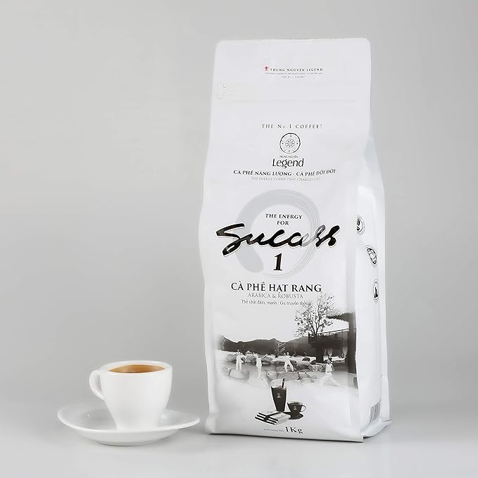 TRUNG NGUYEN LEGEND Coffee Bean Legend Success 1, 35.27 Oz Bag, Dark Roast, Original Taste, Robusta & Arabica Vietnamese Energy Coffee Beans - Specialized for Ice Coffee