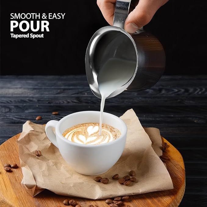 EHOMEA2Z Stainless Steel Bell Creamer Espresso Shot Frothing Pitcher Cup Latte Art (4, 5 Oz)